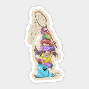 Stacked gnomes Sticker